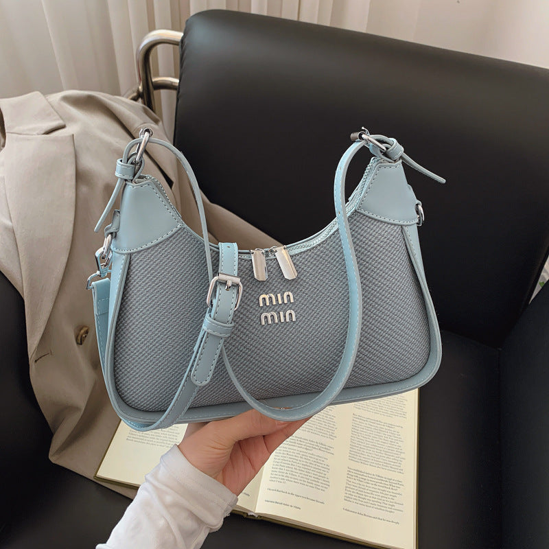 Armpit Bag "Dumpling Shape" con Doppia Tracolla e Scomparto Interno Laminato