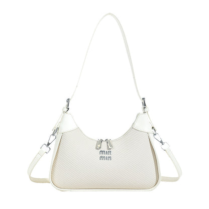 Armpit Bag "Dumpling Shape" con Doppia Tracolla e Scomparto Interno Laminato