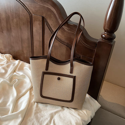 Tote Bag in Canvas "Cross-Border" con Doppia Tracolla e Scomparto Interno con Mezzanine