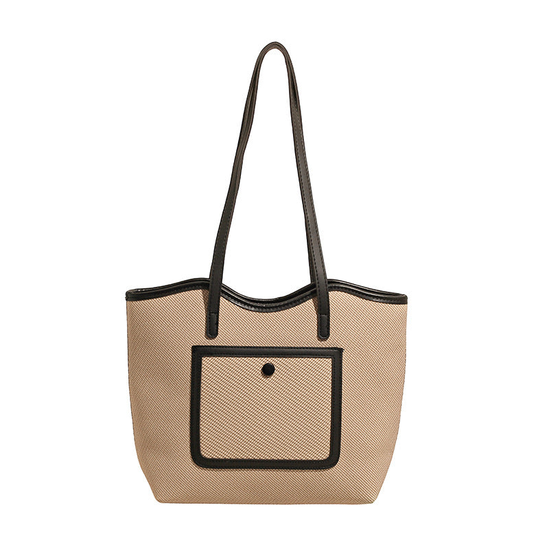 Tote Bag in Canvas "Cross-Border" con Doppia Tracolla e Scomparto Interno con Mezzanine