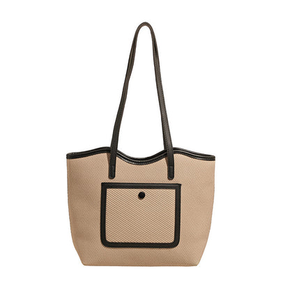 Tote Bag in Canvas "Cross-Border" con Doppia Tracolla e Scomparto Interno con Mezzanine