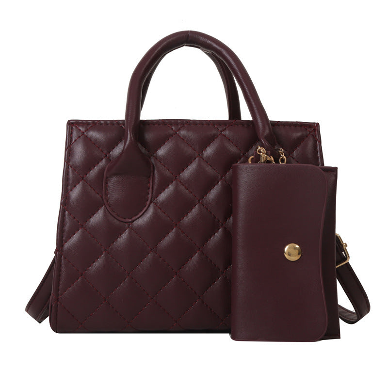 Borsa "Urban Minimalism" Small Square in Mix PU-Denim con Doppia Tracolla