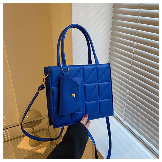 Borsa "Street Fashion" Plaid Square con Sistema a Tre Tracolle e Tasca 3D