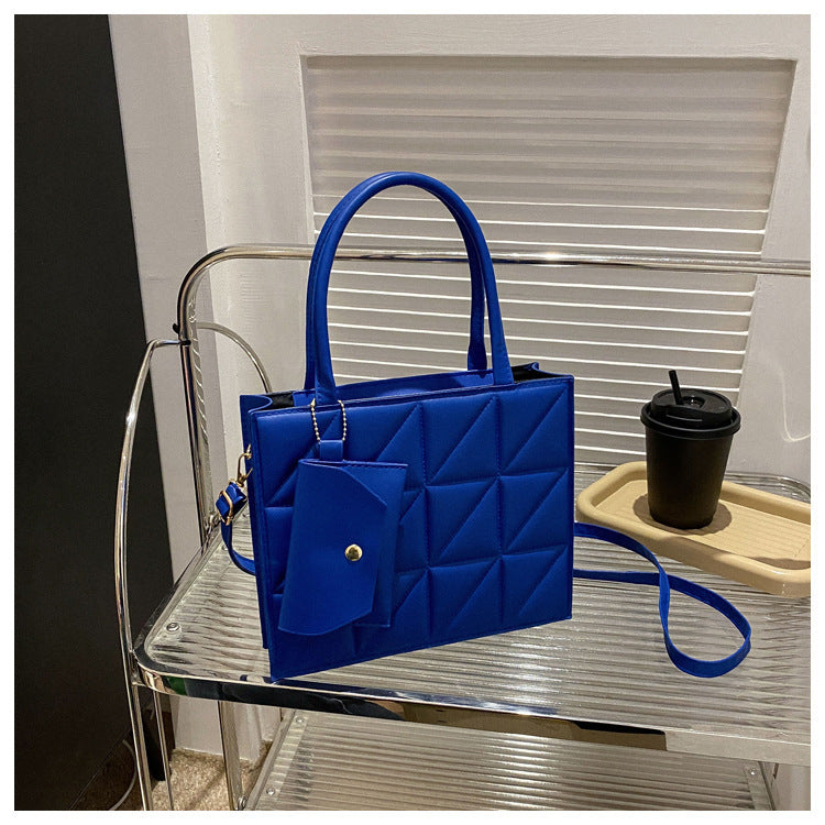 Borsa "Street Fashion" Plaid Square con Sistema a Tre Tracolle e Tasca 3D