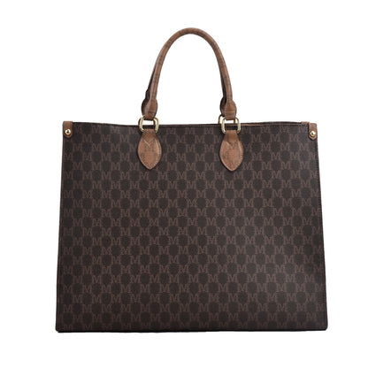 Maxi Tote "Retro Letter" Horizontal Square con Chiusura Safe-Zip