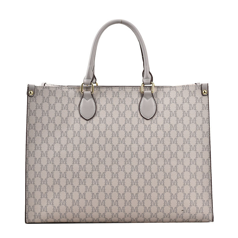 Maxi Tote "Retro Letter" Horizontal Square con Chiusura Safe-Zip