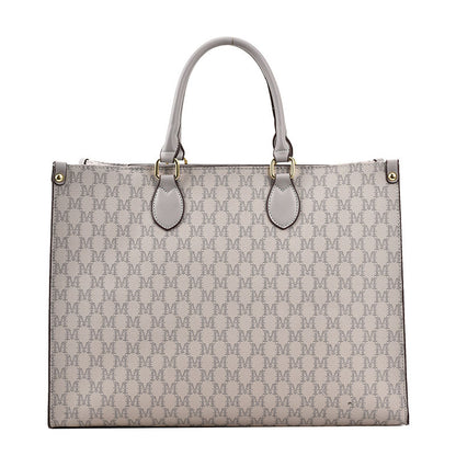 Maxi Tote "Retro Letter" Horizontal Square con Chiusura Safe-Zip