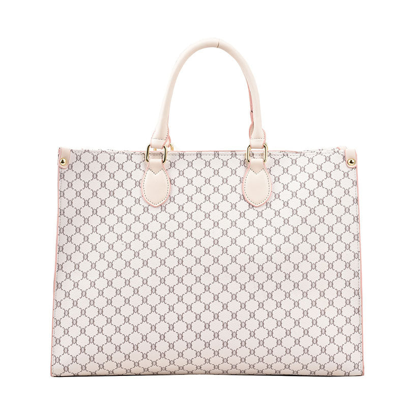 Maxi Tote "Retro Letter" Horizontal Square con Chiusura Safe-Zip