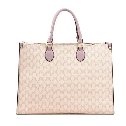 Maxi Tote "Retro Letter" Horizontal Square con Chiusura Safe-Zip