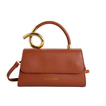 Borsa "Cross-Border Trend" Horizontal Square con Chiusura a Scatto e Finiture Stitching