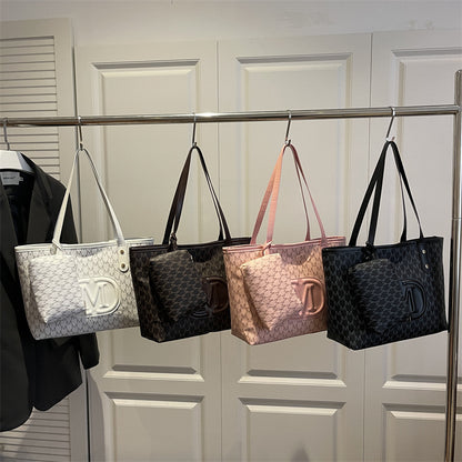 Tote Bag "Street Fashion" Horizontal Square con Dettagli Splicing e Chiusura Safe-Zip