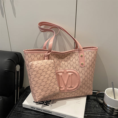 Tote Bag "Street Fashion" Horizontal Square con Dettagli Splicing e Chiusura Safe-Zip