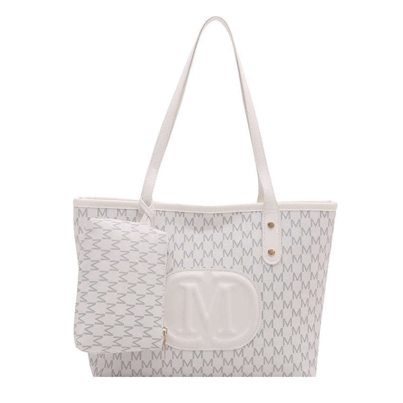 Tote Bag "Street Fashion" Horizontal Square con Dettagli Splicing e Chiusura Safe-Zip