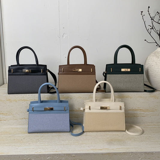 Borsa "Street Trend" Horizontal Square con Dettagli Splicing e Chiusura Safe-Zip