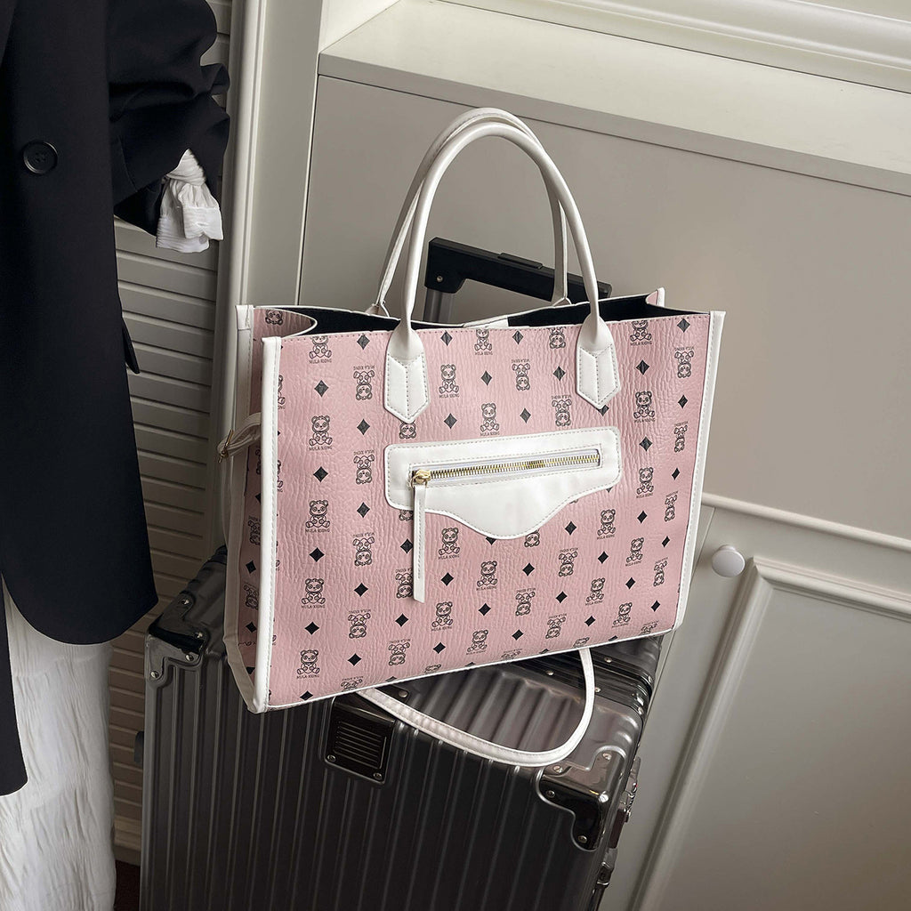 Borsa a Tracolla "Street Fashion" Color Block con Doppia Tracolla e Chiusura Safe-Zip