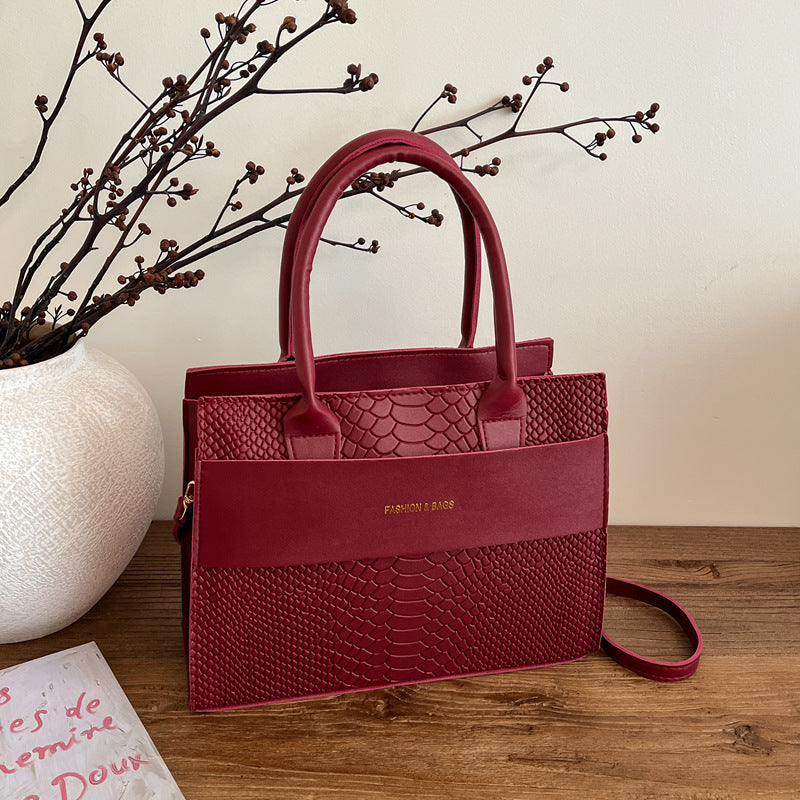 Borsa Crossbody "Crocodile Pattern" Horizontal Square con Chiusura Safe-Zip