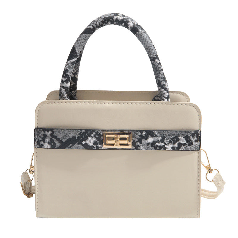 Borsa "Urban Minimalism" Horizontal Square con Dettagli Color Blocking e Chiusura a Scatto