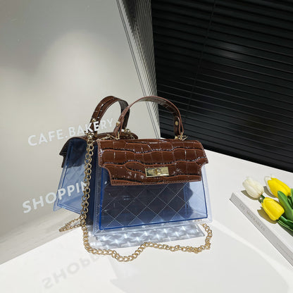 Borsa a Tracolla "Street Fashion" Horizontal Square con Dettagli Leopard e Ricamo Artigianale