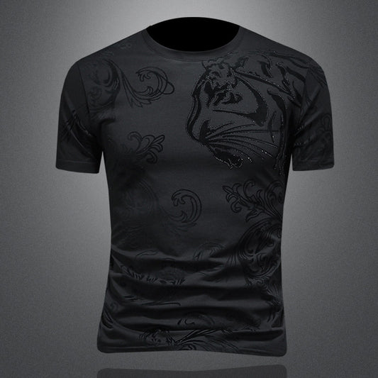 T-Shirt "Urban Lettering" Slim Fit in Cotone Traspirante Premium