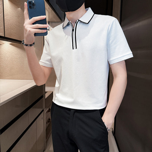 Polo "Contemporary Contrast" Slim Fit in Cotone Pettinato Traspirante