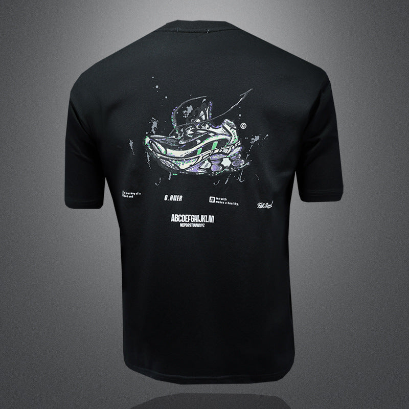 T-Shirt "Graphic Energy" Slim Fit con Design Cartoon e Tessuto Tecnico Traspirante