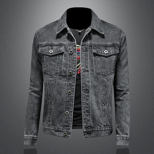 Giacca Denim "Urban Jacquard" Slim Fit con Lavaggio Vintage e Finiture Sartoriali