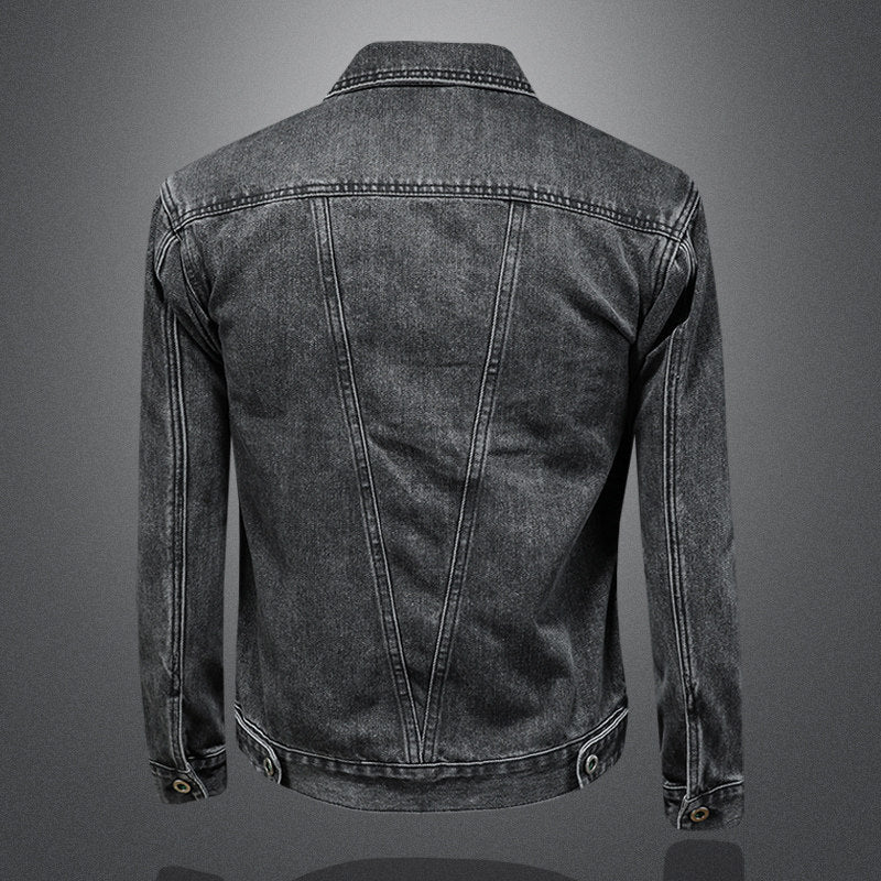Giacca Denim "Urban Jacquard" Slim Fit con Lavaggio Vintage e Finiture Sartoriali