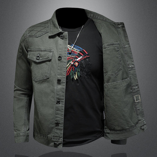 Jacket "Urban Shield" Slim Fit con Design Multi-Pocket e Finitura Antivento