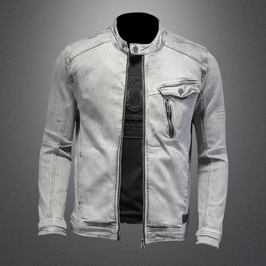 Jacket "Urban Pulse" Slim Fit con Stand Collar e Dettagli Zipper Tech