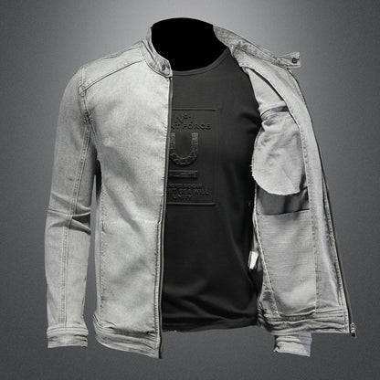 Jacket "Urban Pulse" Slim Fit con Stand Collar e Dettagli Zipper Tech