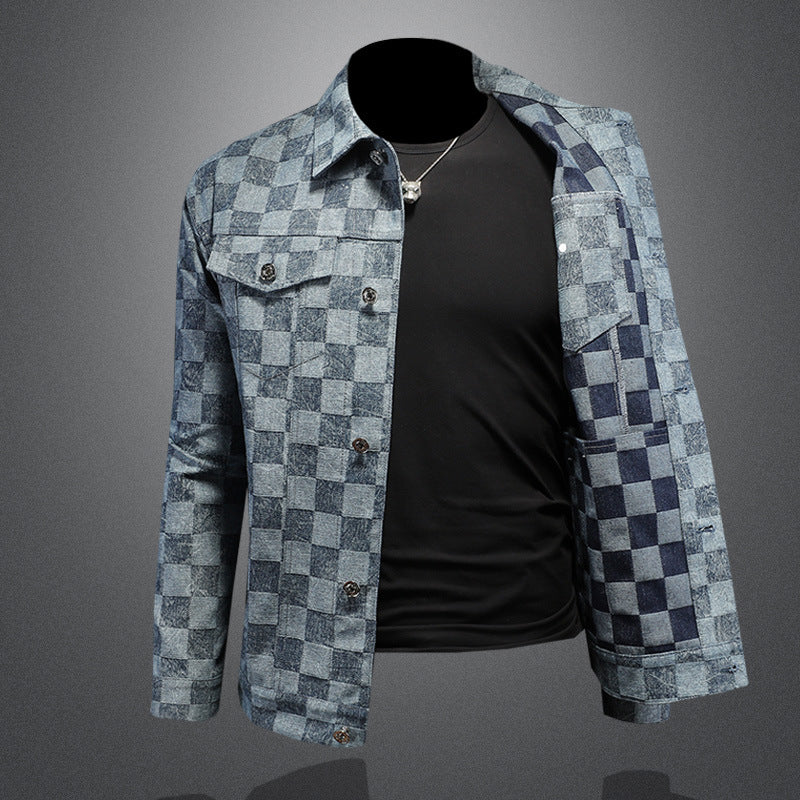 Jacket "Urban Plaid" Slim Fit con Colletto a Rever e Trama Scozzese