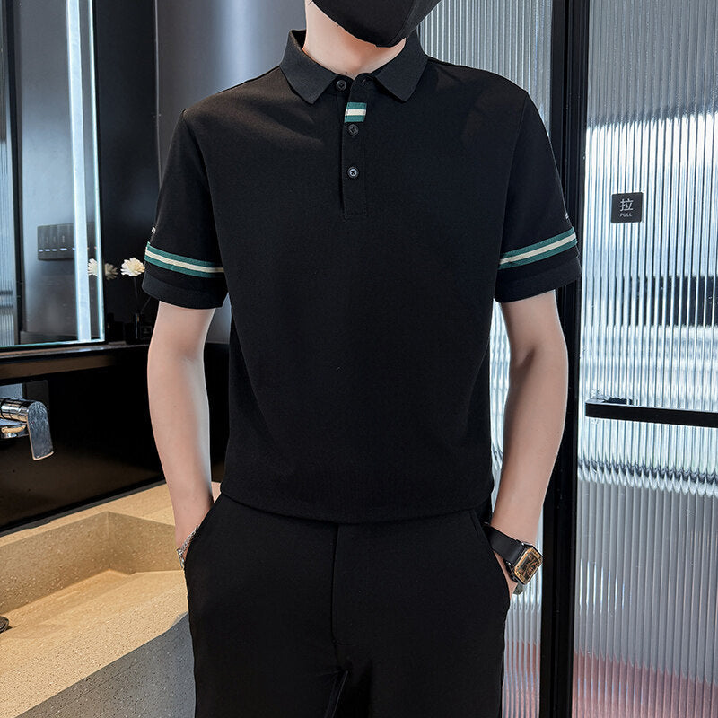 Polo "Metropolitan Stripe" Slim Fit in Tessuto Tecnico Traspirante