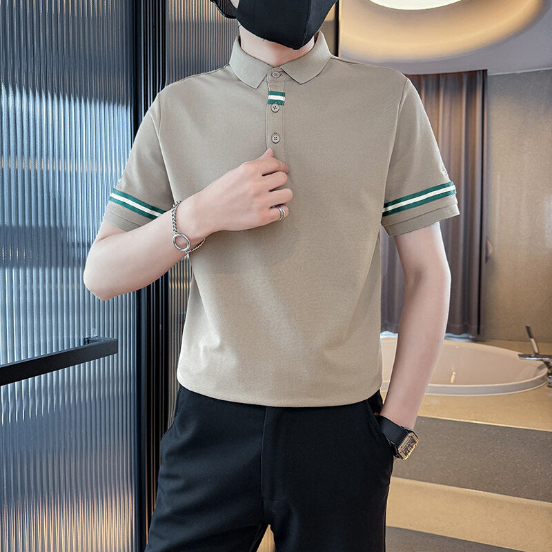 Polo "Metropolitan Stripe" Slim Fit in Tessuto Tecnico Traspirante