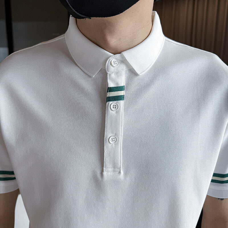 Polo "Metropolitan Stripe" Slim Fit in Tessuto Tecnico Traspirante