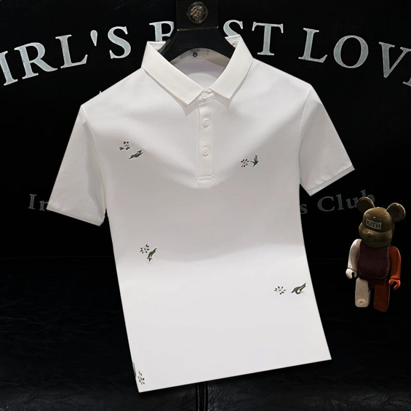 Polo "Botanical Heritage" Slim Fit con Ricamo Floreale e Tessuto High-Tech