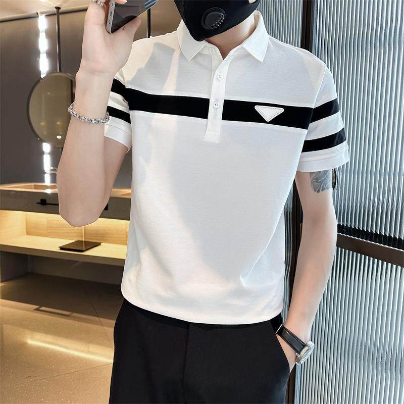 Polo "Linear Dynamic" Slim Fit in Tessuto Tecnico Traspirante a Micro-Righe