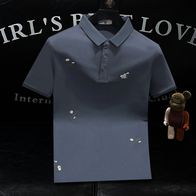 Polo "Botanical Heritage" Slim Fit con Ricamo Floreale e Tessuto High-Tech