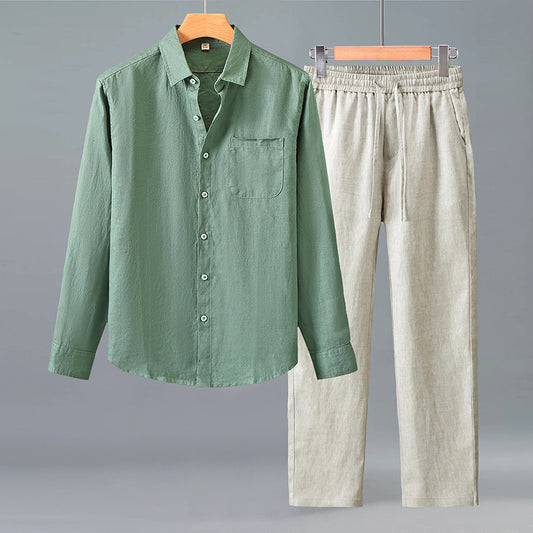 Completo Urban Zen 2026: Camicia in 100% Lino e Pantaloni coordinati