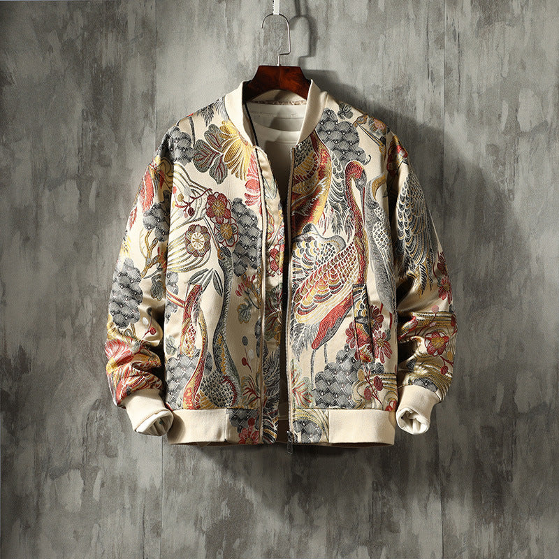 Giacca Bomber Coreana con Ricamo Orientale