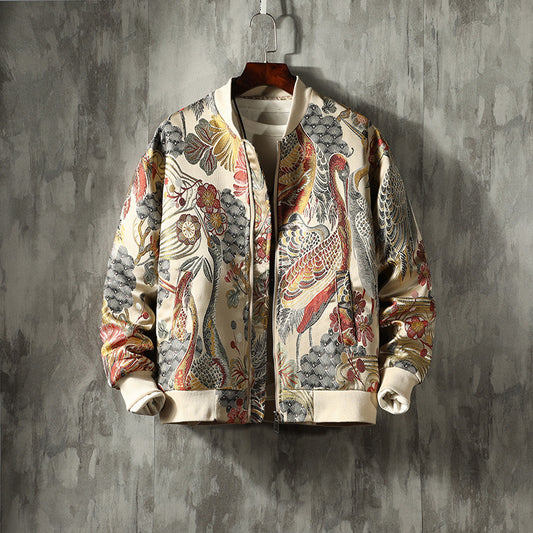 Giacca Bomber Coreana con Ricamo Orientale