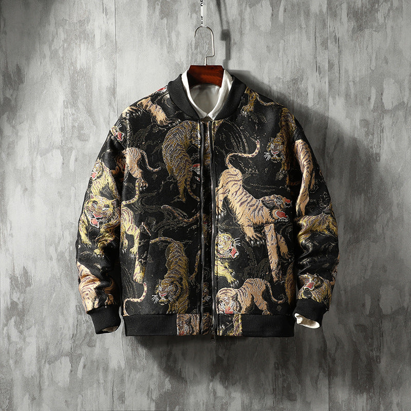 Giacca Bomber Coreana con Ricamo Orientale