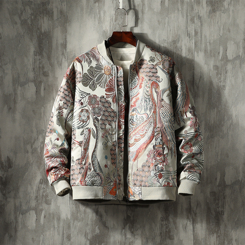 Giacca Bomber Coreana con Ricamo Orientale