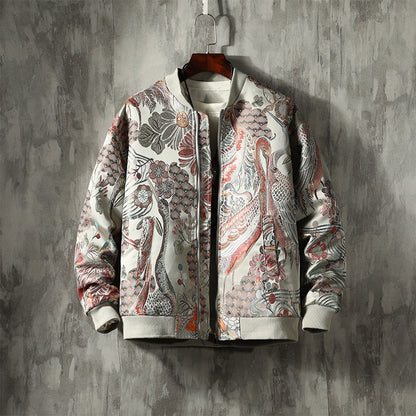 Giacca Bomber Coreana con Ricamo Orientale