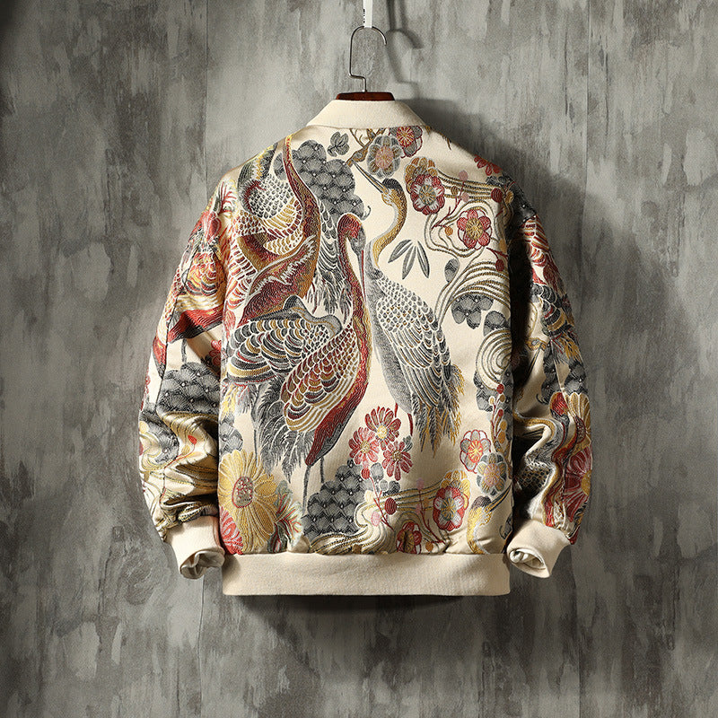 Giacca Bomber Coreana con Ricamo Orientale