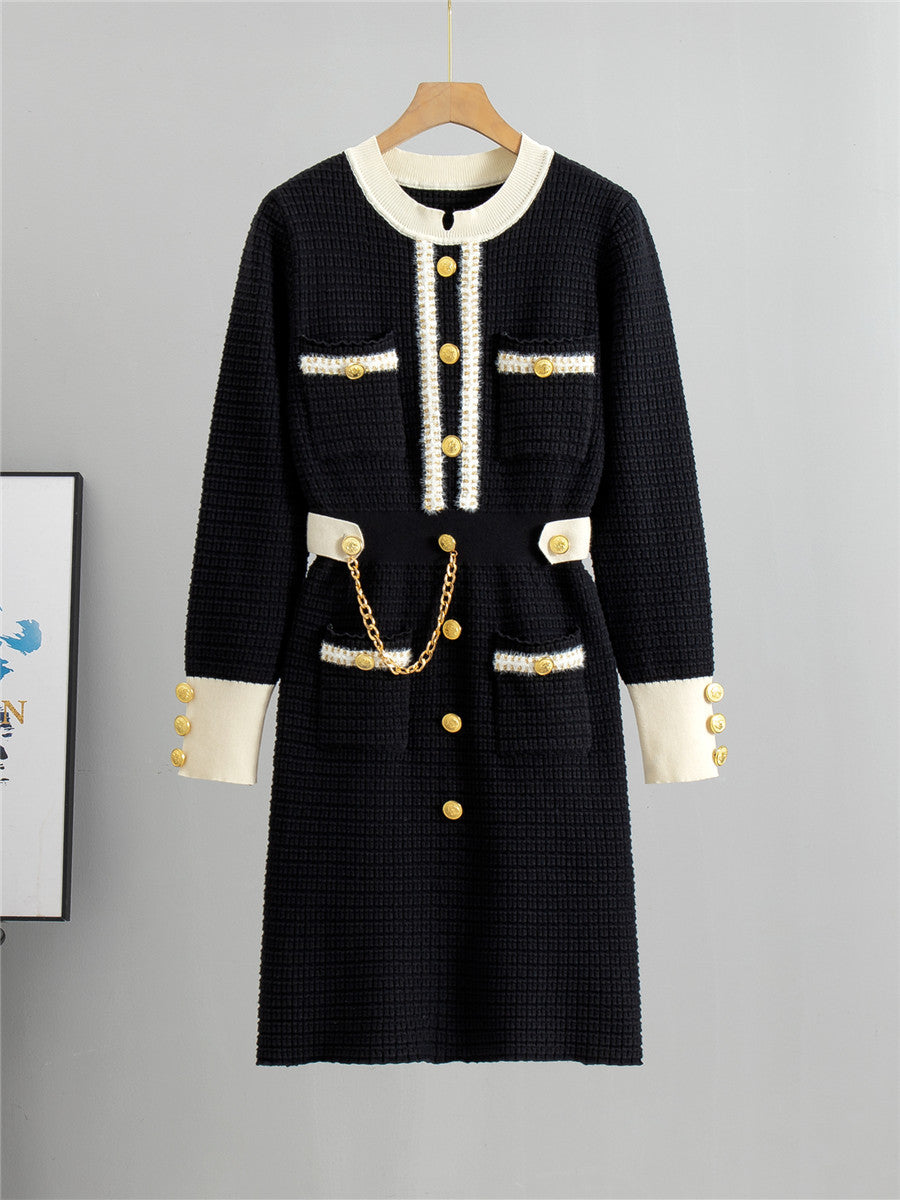 Abito Mid-Length in Maglia a Costine