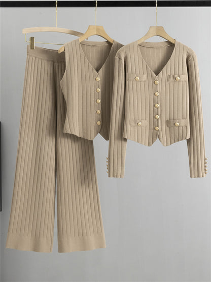 Completo Casual Pantalone Pleated Knit