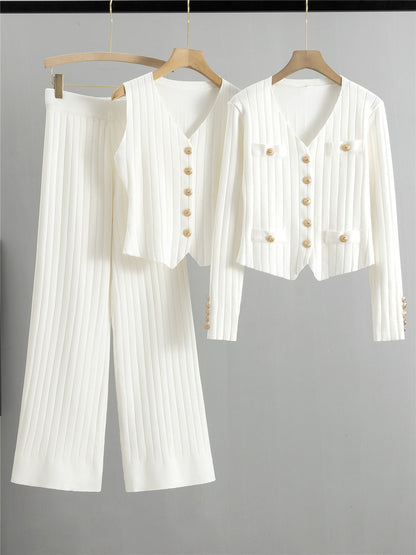 Completo Casual Pantalone Pleated Knit