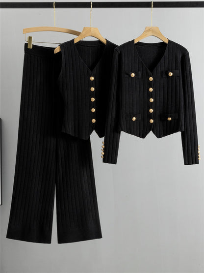 Completo Casual Pantalone Pleated Knit