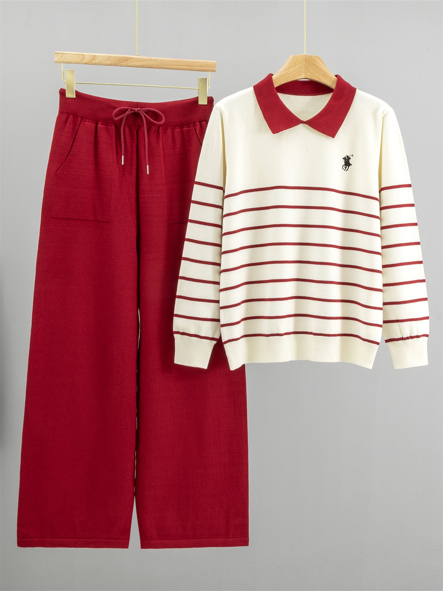 Completo Casual Pantalone Embroidered Portrait