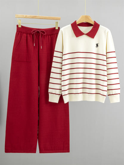Completo Casual Pantalone Embroidered Portrait
